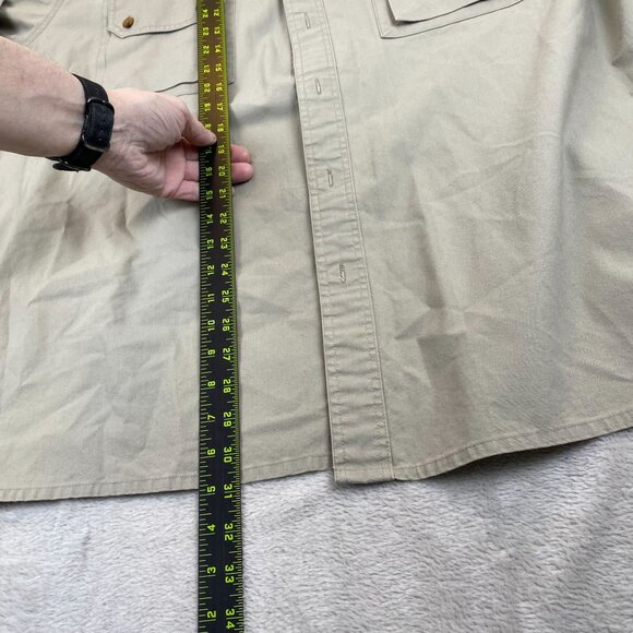 Cabelas Mens Shirt 2XL Beige Cotton Long Sleeve Button-Up - Picture 3 of 7